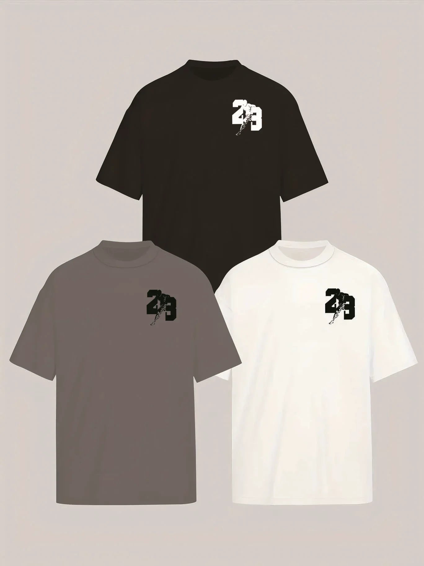 3PC T-shirts Are Selling Well in Summer's New Men's T-shirts  Printed T-shirts Clothing Casual Quick-drying
