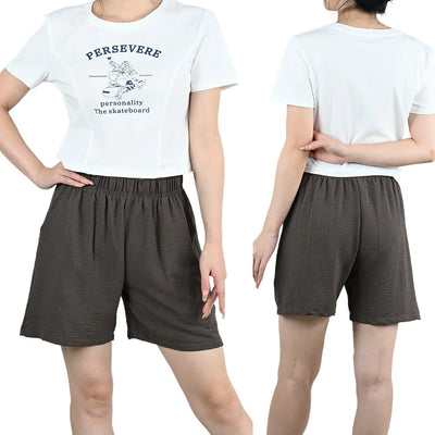 Summer Women Wide-leg Shorts Lady Elastic High Waist Loose Casual Hot Pants Female Large Size Beach Shorts Girls Cargo Trousers