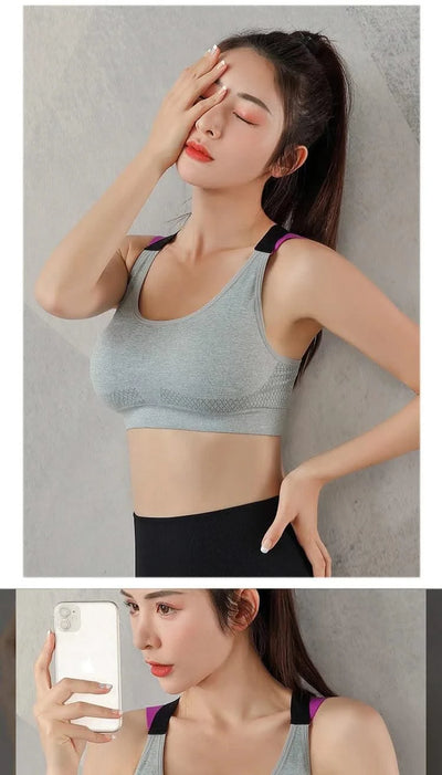 Women's Fashion Back Sports Bra Women Running Fitness Shockproof Underwear Moisture Wicking Quick Drying Sports Undershirt