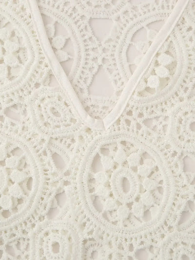 Women's Dress 2024 Summer New Lace Embroidered Hollow Long Dresses for Women