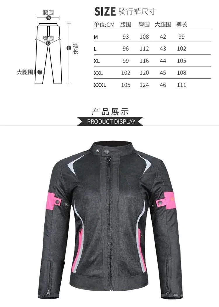 Woman Jacket Motorcycle Motorbike Riding Armor Protective Coat Summer Waterproof Lady Girl Clothing Anti-collision Suit JK-52