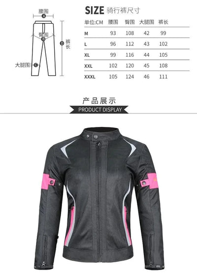 Woman Jacket Motorcycle Motorbike Riding Armor Protective Coat Summer Waterproof Lady Girl Clothing Anti-collision Suit JK-52