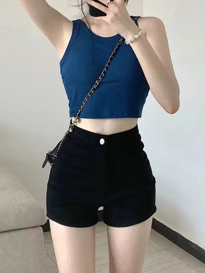 Black Denim Shorts for Women Summer Jorts Short Jean Pants Woman Elegant Designer Design New In Streetwear Flowy Comfy XXL XL
