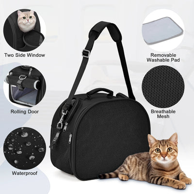 Cat, Dog Carrier Bag for Pets Up to 13 Lbs, Carrier for Medium Small Cats Dogs Airline Approved Travel Carry As Pets Go to Home