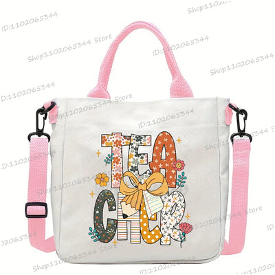 New Designer School Handbag Funny Back To School Print Crossbody Bag for Girls Boys Fashion Teacher Gifts Canvas Shoulder Bags