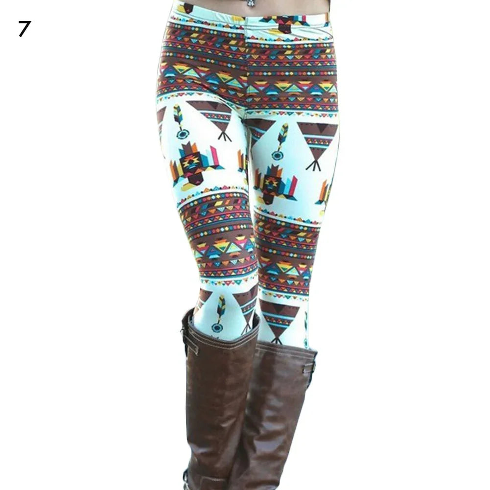 Christmas Leggings Women Tights Trouser High Waist Skinny Leggins Snowflake Elk Xmas Fitness Legging Lady Stretch Trousers Pants