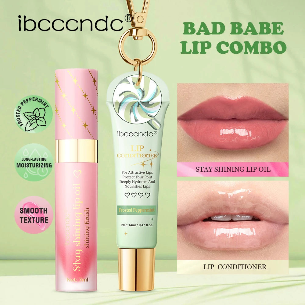 Lip Oil Lipstick Set Long Lasting Hydration Lightweight Texture Natural Lipgloss Lip Deeply Moisturizing Lip Makeup Cosmetics