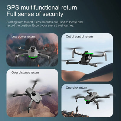S155 GPS Drone Professional HD Camera 7.2-inch Touch Screen 3-Axis Gimbal EIS Relay Aircraft Laser Obstacle Avoidance Dron Toy