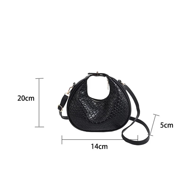 PU Leather Shoulder Bag Fashion Solid Color Lattice Crossbody Bag Small Bag Ladies Trend Luxury Designer Handbags
