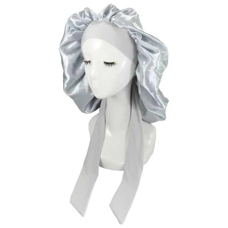 Satin Bonnet Silk Bonnet Adjustable Bonne For Sleeping Hair Bonnet With Tie Band Bonnets For Women Men