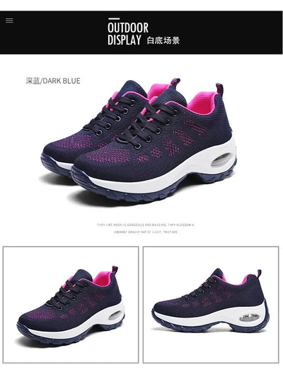 Woman Sneakers Fashion Casual Shoes Summer Air Cushion Mesh Female Shoes Comfortable Breathable Heightening Sneakers for Women