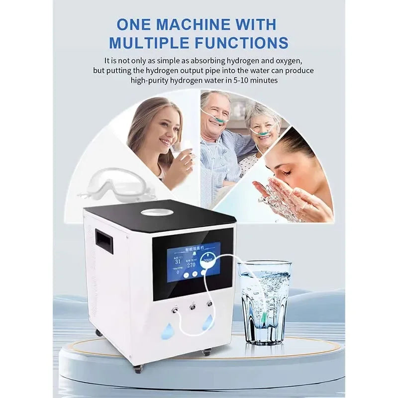 Medical 3000ml Hydrogen Water Generator Hydrogen Inhalation Machine H2 O2 HHO Double Outlet Hydrogen Inhaler Breathing Device