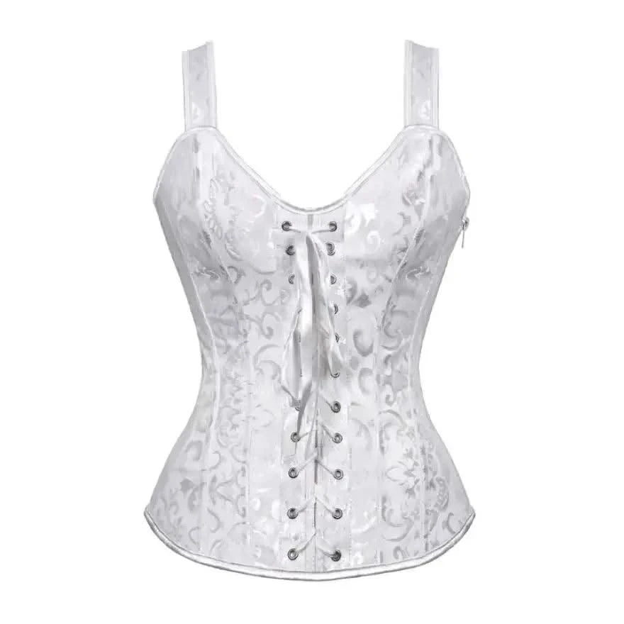 Women Corset with Straps Black Overbust