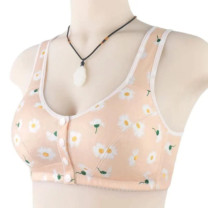 Bra For Women Wire Free Bra Cotton Underwear Front Closure Brassiere Women's Lingerie Large Bust 50 52 BCD Cup