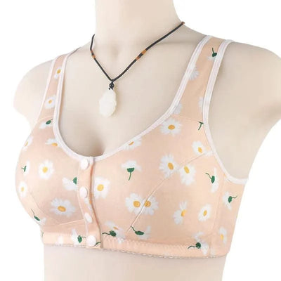 Bra For Women Wire Free Bra Cotton Underwear Front Closure Brassiere Women's Lingerie Large Bust 50 52 BCD Cup