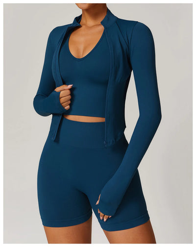 Seamless Athletic Wear Women's Clothes 2 Pieces Yoga Set Workout Sportswear Gym Clothing High Waist Leggings Fitness Sports Suit