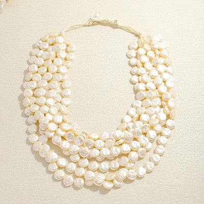 Luxury Exaggerated Multi-layer Pearl Necklace Women Romantic Elegant Baroque Long Chain Jewelry Accessories Bride Wedding Party