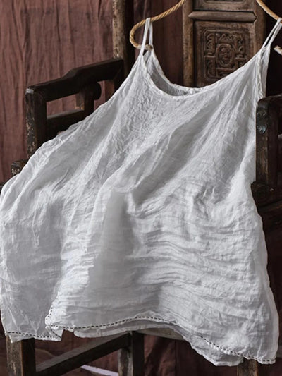 Asymmetric Cotton Linen Loose Underwear Outerwear Women's Vest Brand Name Casual Summer Faion Comfortable Breathable