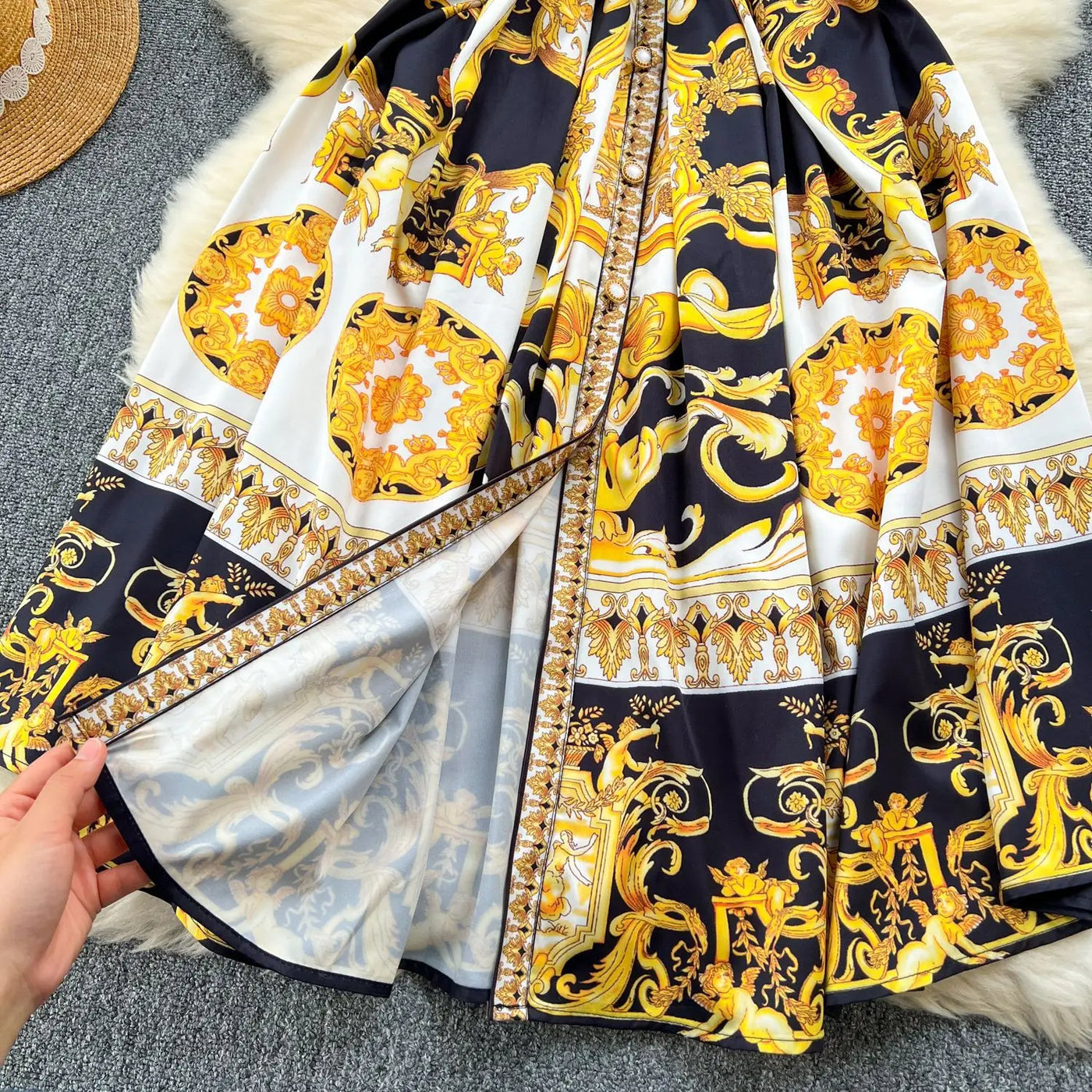 Summer Print Dress Women Sleeveless Elegant High Waist A-line Long Dresses for Women