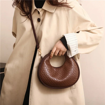 PU Leather Shoulder Bag Fashion Solid Color Lattice Crossbody Bag Small Bag Ladies Trend Luxury Designer Handbags