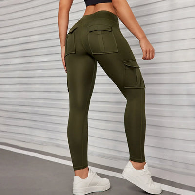 Pockets High Waist  Hip Lifting Women Leggings Casual Outdoors Running Pants Fitness Sports Activewear Pants