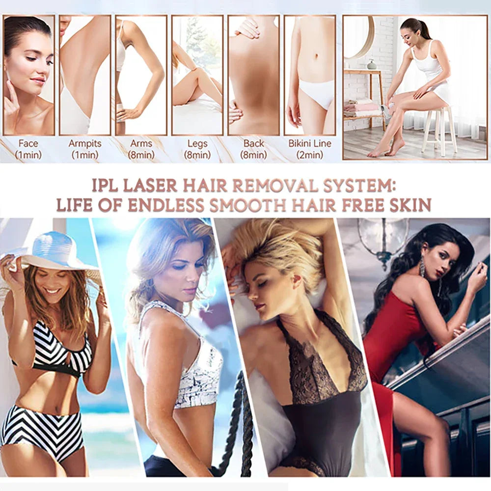 Professional Women Laser Hair Removal IPL Epilator Female Pulsed Light Electric Depilatory Device For Facial Body Bikini