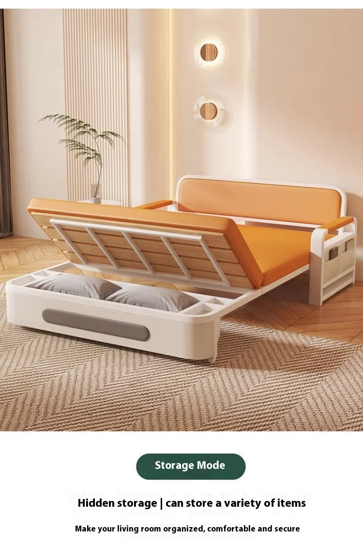 Wide 108cm Single person Bed Apartment Bedroom Living Room Folding 5cm sponge+2cm latex Telescopic Home Sofa Bed Dual-Purpose