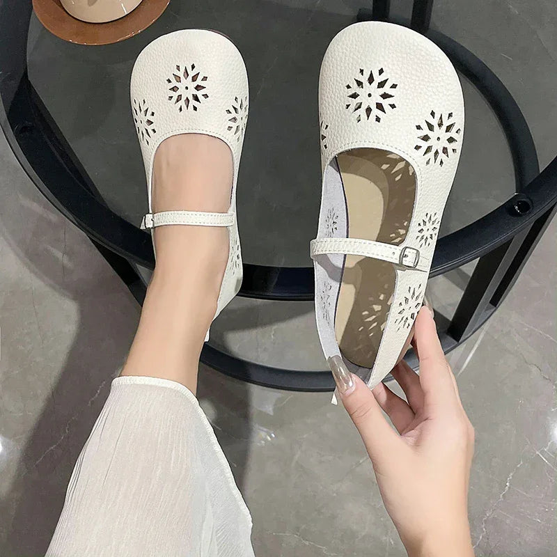 Women's Flat Shoes   Spring New Fashion Slip on Ladies Leather Shoes Soft Comfor Walking Shoes Lightweight Non-slip Loafers