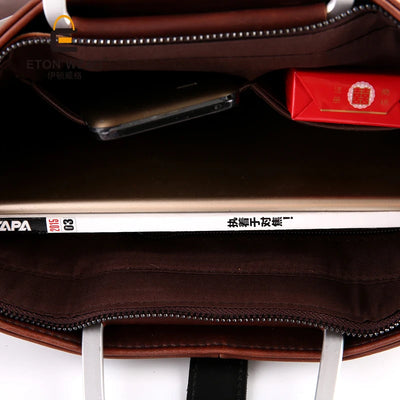 New Men's Bag Retro Leather Handbags Large Business Briefcase Famous Designer's Shoulder bag Luxury Brand File Bag For Cool Boys