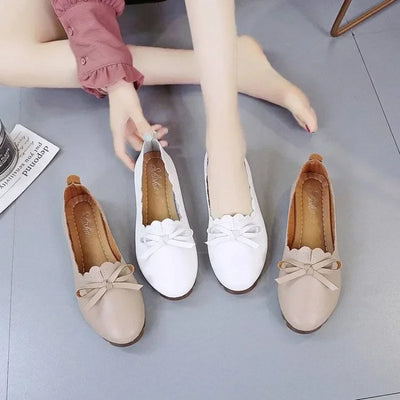 Non Slip Women's Flat Shoes With Bow Moccasins Ladies Footwear High Quality Fashion Elegant Dress Chic Point Luxury Brand