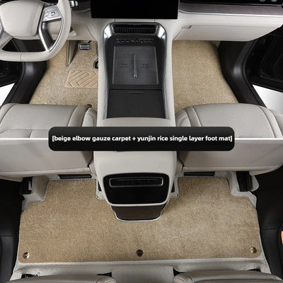 For DENZA N9 Car Floor Mats Double Layers Full Surrounded Auto Carpets Foot Liners Car Accessories Special for Six Seats