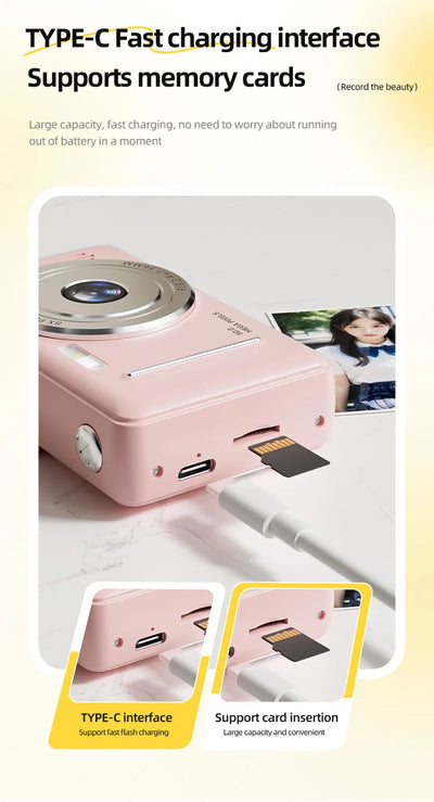 4K Digital Camera 5000W Pixel Retro CCD Portable Card Camera Entry-level Camera Dual Camera Flash 50 Million Pixels Auto Focus