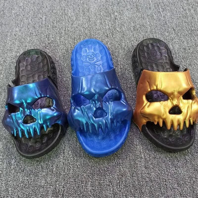 Platform Skull Slippers Demon Home Cloud Summer Beach Sandal Slides Y2k Flip Flops Men Male Soft House Shoes Flat Clapper Women