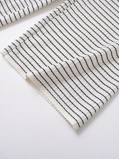 Women's clothing 2025 summer new product fashion European and American style textured striped knitted trousers