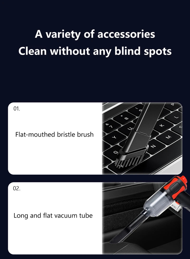 Portable Car Vacuum Cleaner  Wireless Handheld High Power Auto Vacuums Pet Home & Car Dual Use Vacuum Cleaners Low Noise USB NEW