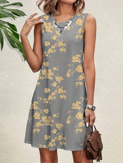 Floral Print Elegant Midi Tank Dresses For Women