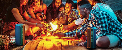 Bluetooth Speaker Wireless,IP67 Waterproof Portable Speaker with Lights,40W Loud Stereo Sound, TWS Pairing, BT5.3, Camping/Home