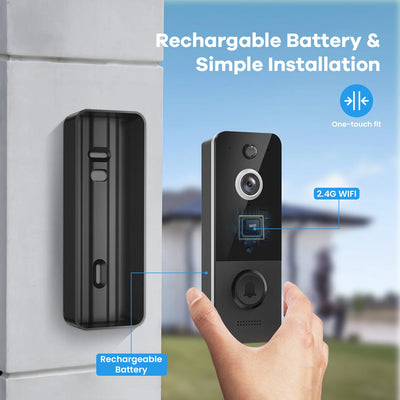 720P  Wireless WIFI IP Doorbell IR Night Vision Video Door Phone Visual Doorbell With Indoor Chime Door Entry