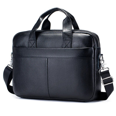 Hot selling men's bags, leather handbags, men's top layer cowhide briefcase, 14 inch computer file bag