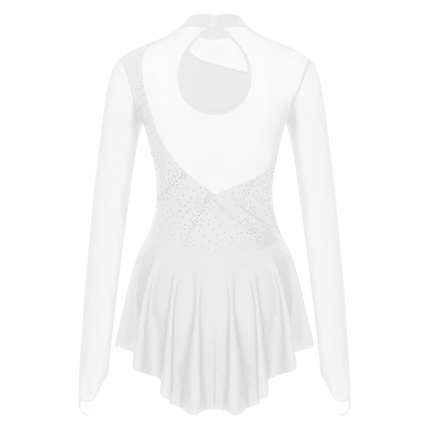 Women Modern Lyrical Dress Camisole Dance Costume Ballet Asymmetric High-Low Mesh Skirted Sleeveless Leotard Gymnastic Dancewear