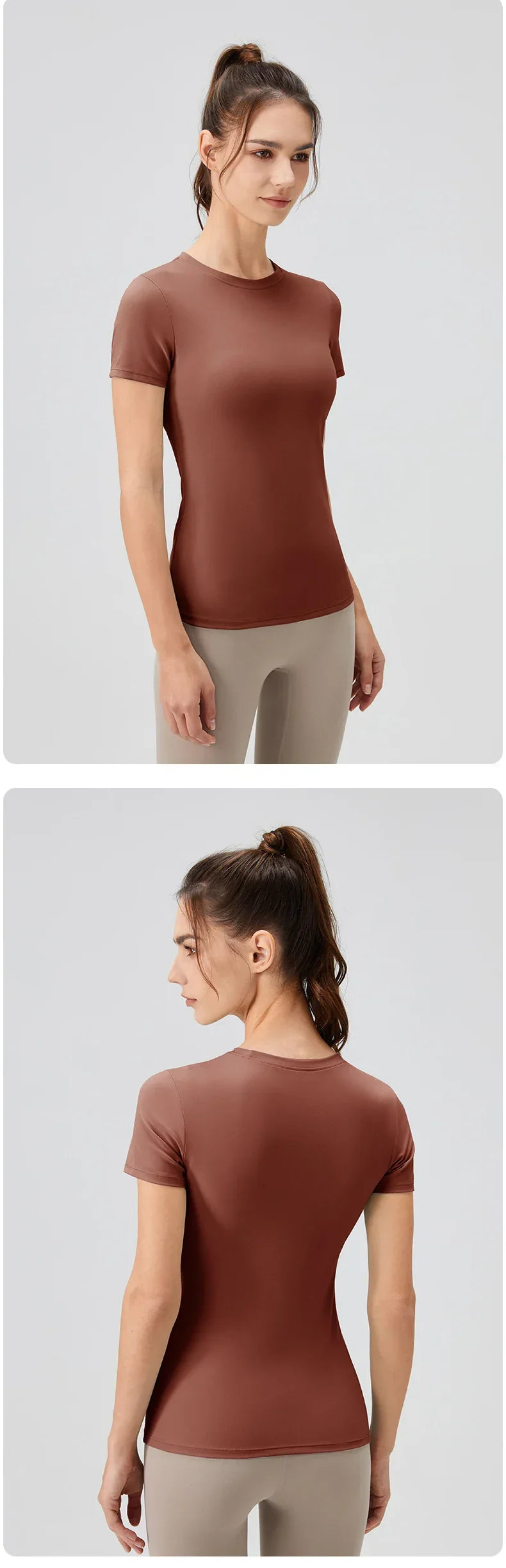 2024 Women Sports Shirt Tight Yoga top Quick Dry Gym Top Outdoor Short Sleeve Running Sportswear Women T-shirts - Elanique