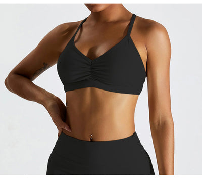 Sexy Scrunch Sports Bra Gym Top Women Running Back Cross Top Women Sportswear Yoga Underwear Fitness Workout Yoga ClothingWomen