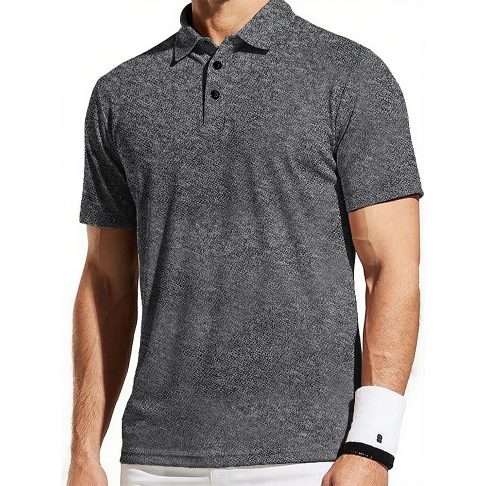 Men's Short Sleeve Polo Shirts Summer Trendy Breathable T-shirt Solid Color Casual Loose Basic Top Men Polos Shirts Streetwear