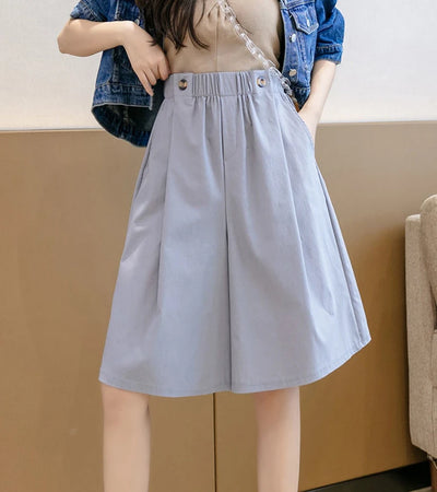 Shorts for Women Culotte Half Wide Knee Length High Waist Skirt Pants Mid Short Woman Bermuda Designer Wholesale Casual Design