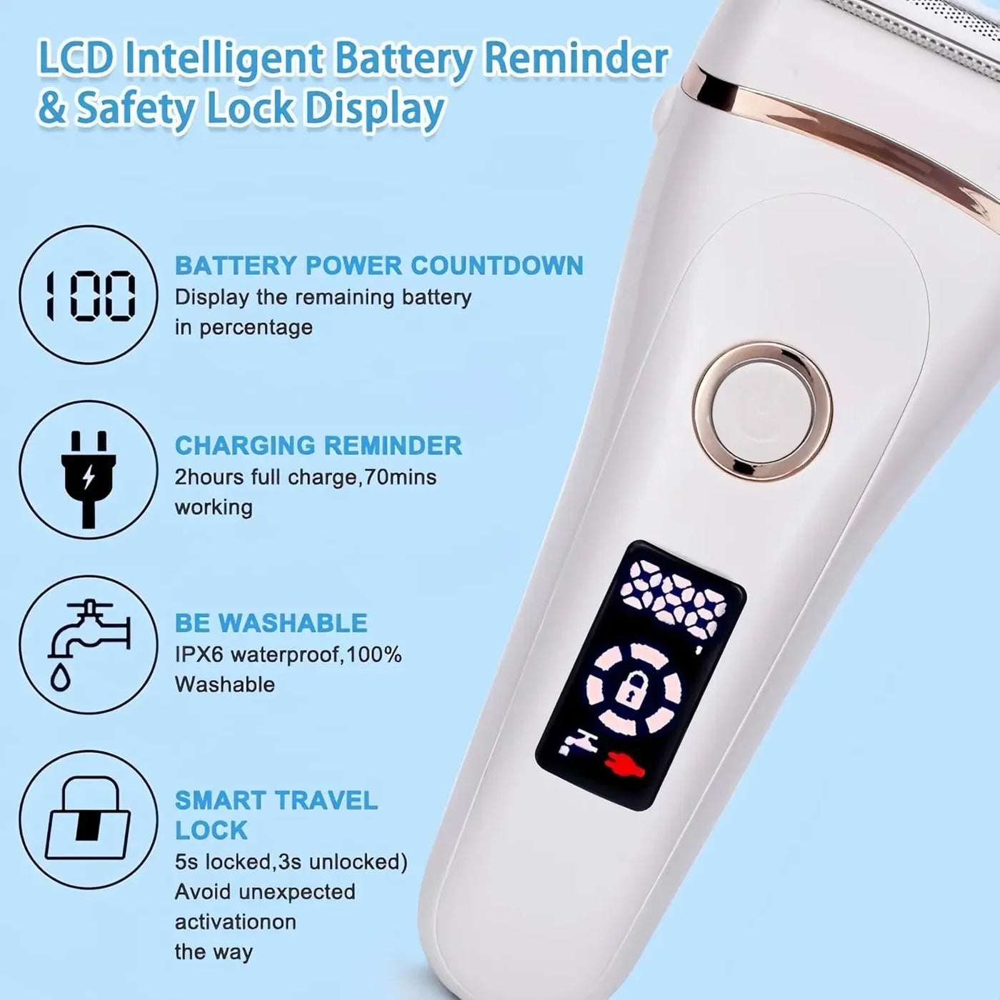 Electric Razors for Women Face Shaver Facial Hair Removal Painless Shaving Knife Body Trimmer for Arm Hands Leg Bikini Epliator