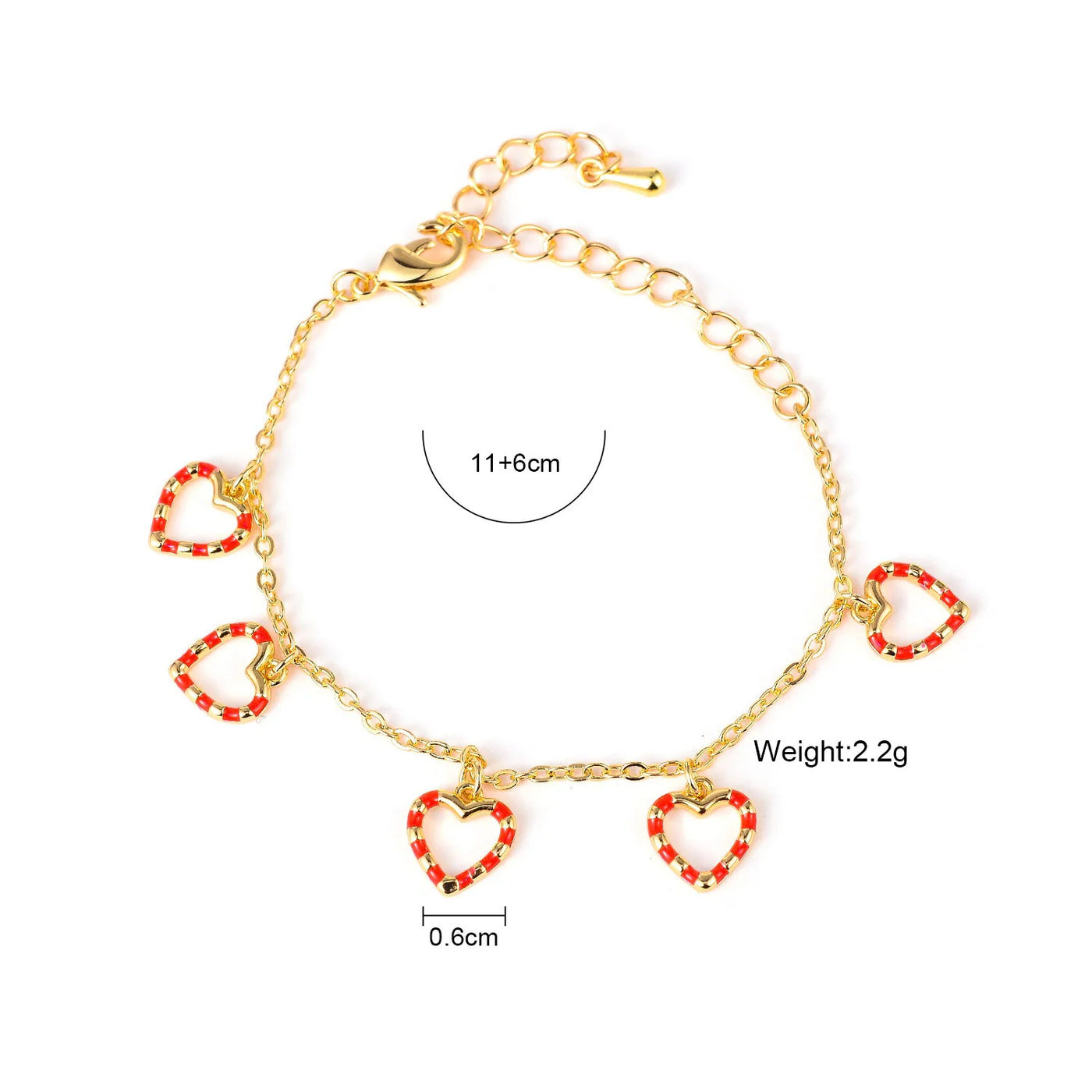 Heart Charms Bracelet for Kids Girls Baby Toddler Small Child Chic Sweetness Lovely Gift