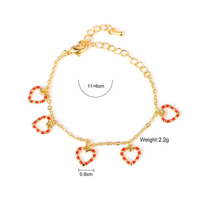 Heart Charms Bracelet for Kids Girls Baby Toddler Small Child Chic Sweetness Lovely Gift