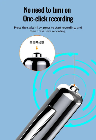 Portable Mini Digital Voice Recorder Sound Dictaphone Voice Activated Noise Reduction Recording Pen Long Time Audio Recorder
