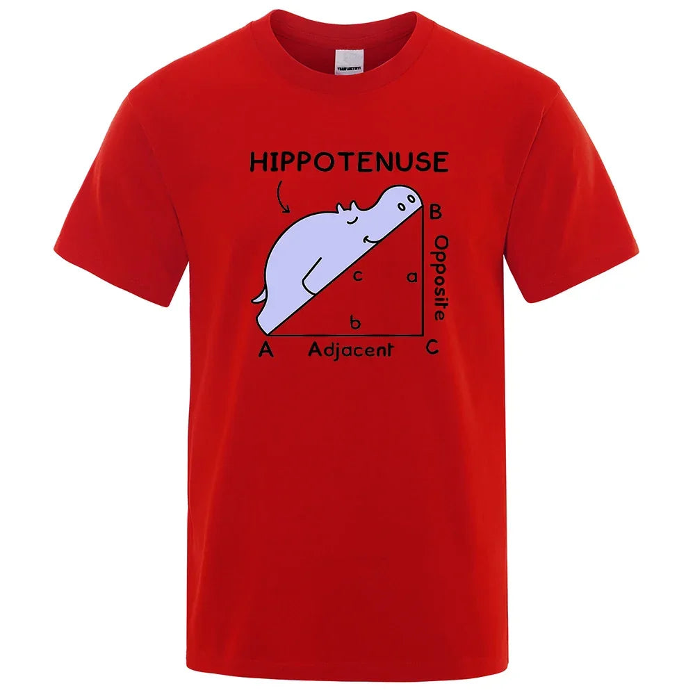 Hippotenuse Opposite Adjacent Funny Printed Men Women T Shirts Trigonometric Functions Cotton Short Sleeve Streetwear T-shirt