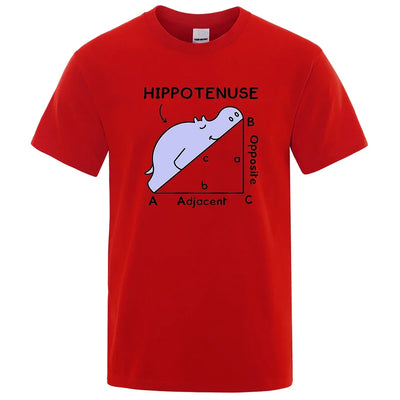 Hippotenuse Opposite Adjacent Funny Printed Men Women T Shirts Trigonometric Functions Cotton Short Sleeve Streetwear T-shirt